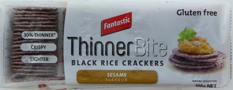 Fantastic Thinner Bite Black Rice Crackers Sesame 100g