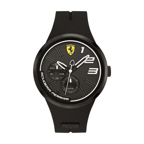Scuderia Ferrari Men's Watch FXX Analog Black Dial Black Leather Band 42mm Case