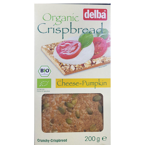 Delba Organic Crispbread Cheese Pumpkin 200g