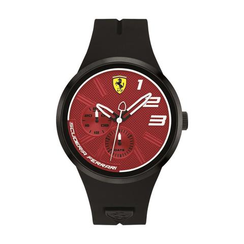 Scuderia Ferrari Men's Watch FXX Analog Red Dial Black Silicon Band 46mm Case