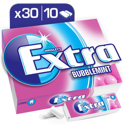 Wrigley's Extra Gum Bubblemint, 30 x 10 pellets