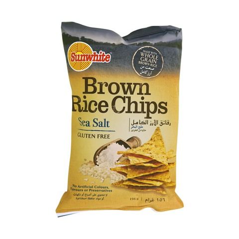 Sunwhite Brown Rice Chip Sea Salt 156g