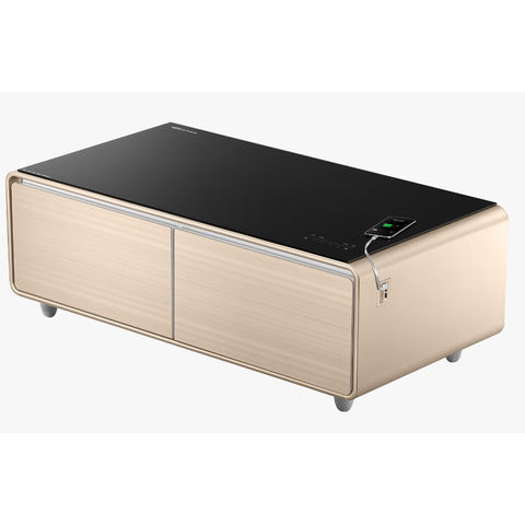 Yamada Smart Coffee Table Minibar with Smart Bluetooth Music System- Gold