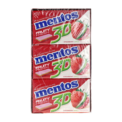 Mentos 3d Gum Strawberry 14'sx16