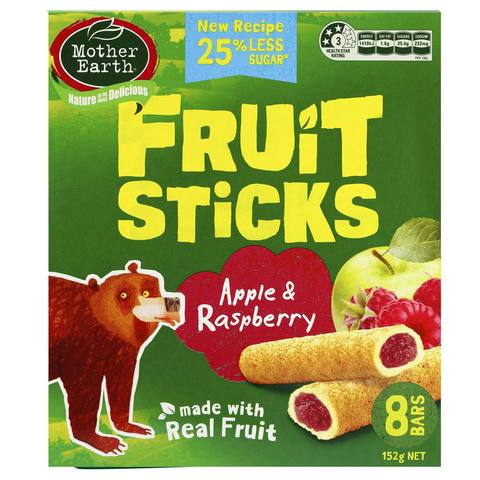Mother Earth Fruit Sticks Apple & Raspberry 152g