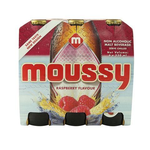 Moussy Non Alcoholic Malt Beverage Raspberry Flavour 330ml x6