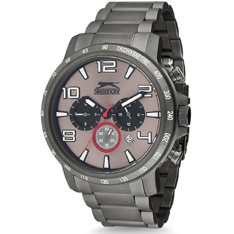 Slazenger Men's Chronograph Display Grey Dial Grey Stainless Steel Bracelet - SL.9.6027.2.02