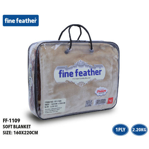 Fine Feather Soft Blanket 160X220 Light Brown 1 ply 2.2 Kg