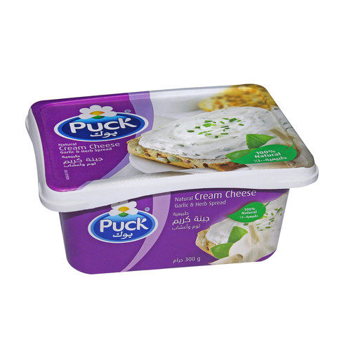 Puck Natural Cream Cheese Garlic & Herb Spread 300g