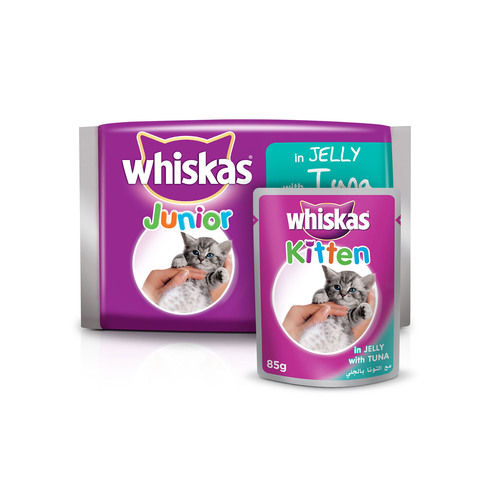 WHISKAS® In Jelly with Tuna Wet Cat Food Kitten Up to 1 year Pouch 85g x 4pack