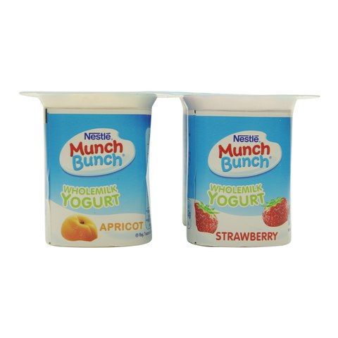 Nestle Munch Bunch Whole Milk Yogurt Apricot Strawberry 100g x4