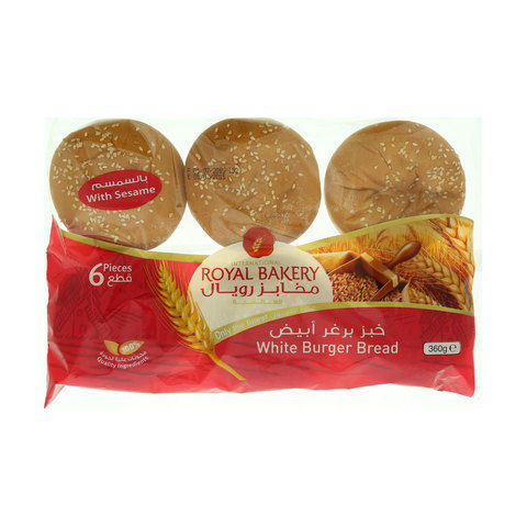 International Royal Bakery White Burger Bread 360g