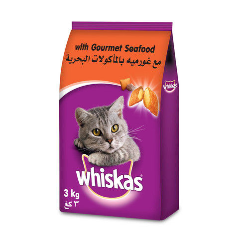 WHISKAS® Gourmet Seafood Dry Cat Food Adult 1+ years 3kg