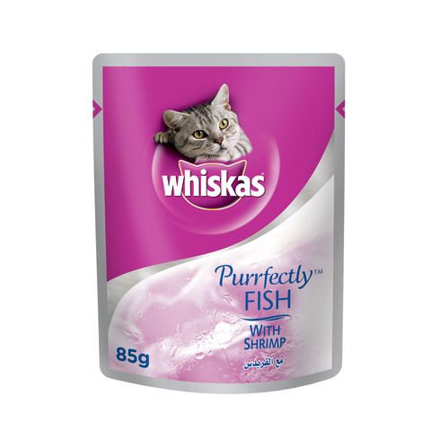 WHISKAS® Purrfectly® Fish with Shrimp Wet Cat Food Pouch 85g