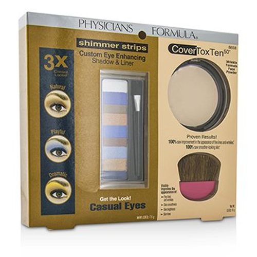 Makeup Set 8658: 1x Shimmer Strips Eye Enhancing Shadow, 1x CoverToxTen50 Face Powder, 1x ApplicatorSize: 3pcs 