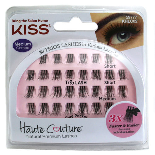 Kiss Haute Couture Natural Premium Trio Lashes Medium Combo 30 Pack