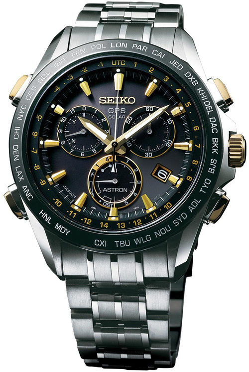 Seiko Astron Watch GPS Solar Chronograph Gold