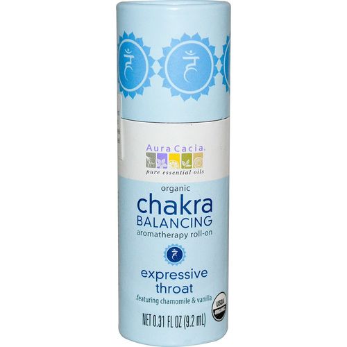 Aura Cacia Aromatherapy Roll-On Chakra Balancing - Expressive Throat - .31 oz