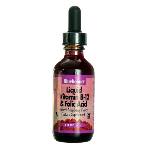 Bluebonnet tion Liquid  B-12 Folic  Raspberry - 2 fl oz