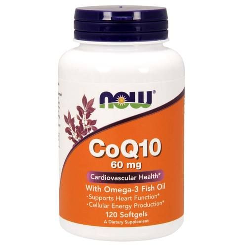 Now Foods CoQ10 with Omega 3 Fish Oil - 60 mg - 120 Softgels