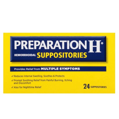 Preparation H Hemorrhoidal Suppositories Cocoa Butter - 24 Count