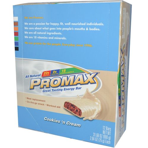 Promax tion Energy Bar Cookies N Cream - 12 pack