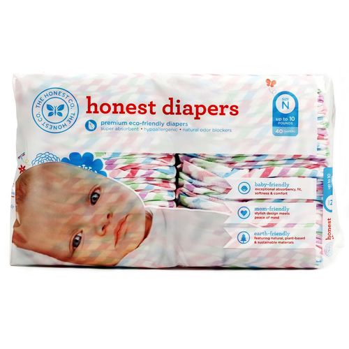 The Honest Company Original Diapers Newborn - Chevron - 40 pack (size 0)
