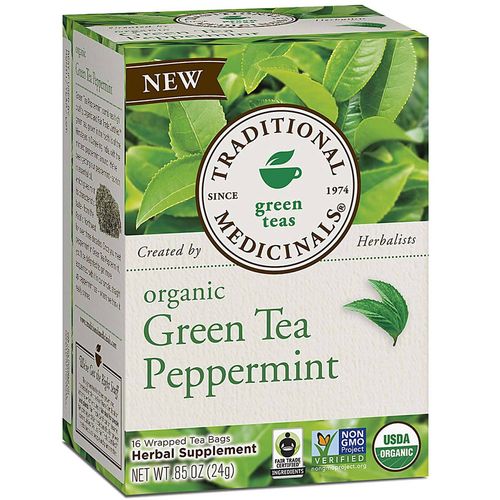 Traditional Medicinals  Green Tea Peppermint - 16 tea bags