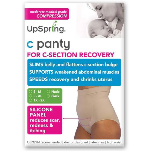 UpSpring High Waist Incision Care C-Panty Black - 1X/2X (size 18-24)