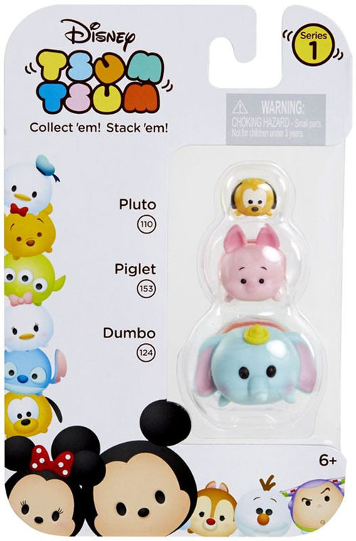 Disney Tsum Tsum Series 1 Pluto, Piglet & Dumbo Minifigure 3-Pack #110, 153 & 124