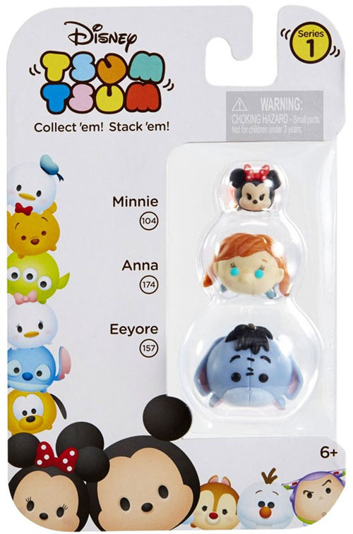Disney Tsum Tsum Series 1 Minnie, Anna & Eeyore Minifigure 3-Pack #104,174 & 157