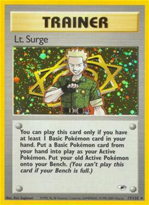 Pokemon Gym Heroes Rare Holo Lt Surge Buy Online In Brunei At Desertcart
