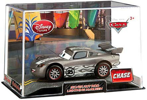 Disney Cars 1:43 Collectors Case Silver Hot Rod Lightning McQueen Exclusive Diecast Car