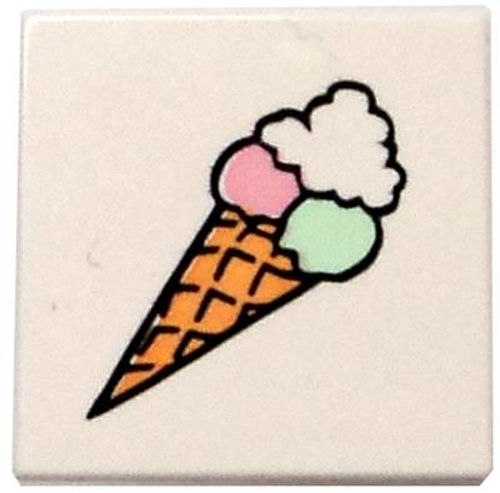 LEGO White 2 x 2 Ice Cream Cone Pattern [Loose]