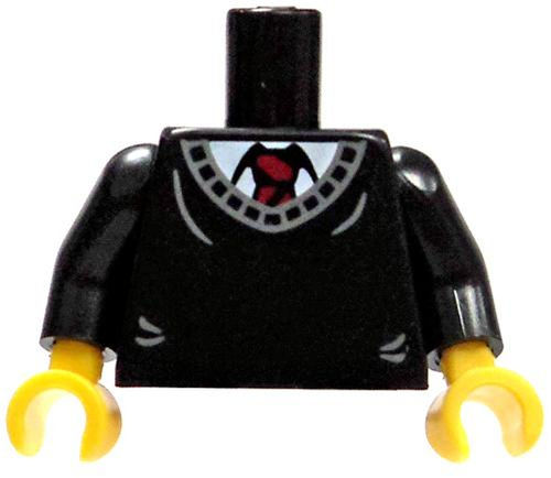 LEGO Black Sweater Over White Shirt with Red Tie Loose Torso [Loose]