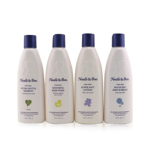 Noodle & Boo Family Fun Pack: Extra Gentle Shampoo + Super Soft Lotion + Smoothing Body Wash + Bouncing Baby Bubbles 4pcs
