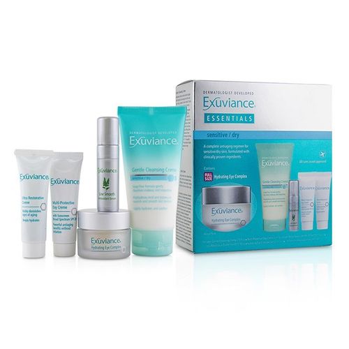 Exuviance Essentials Kit(Sensitive/ Dry):Cleansing Creme+Eye Complex+Day Creme+Restorative Creme+Antioxiant Serum (Box Slightly Damaged) 5pcs