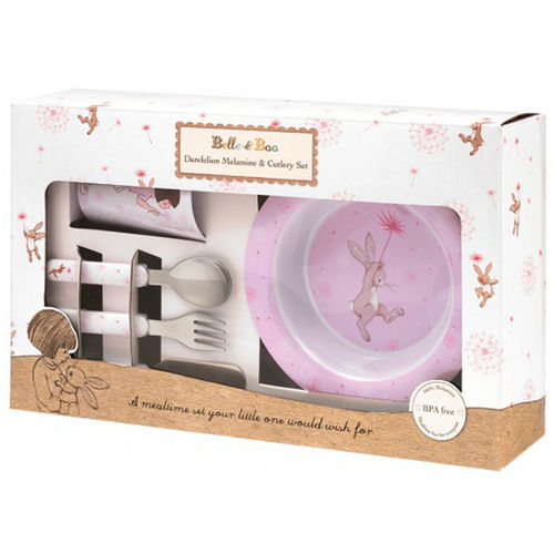 Belle & Boo Dandelion 6 Piece Melamine & Cutlery Set