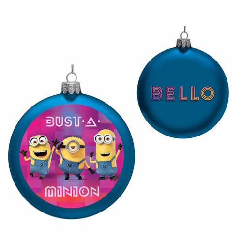 Minions 4 1/2-Inch Glass Disc Ornament