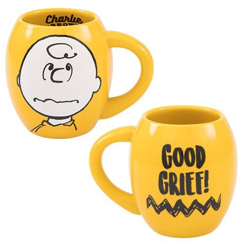 Peanuts Charlie Brown Good Grief 18 oz. Oval Ceramic Mug