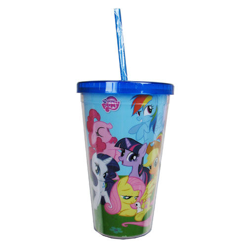 MY LITTLE PONY CUP WITH LID AND STRAW 