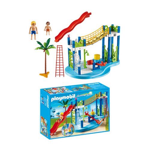 playmobil water park with slides playset