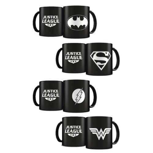 DC Heroes Laser Etched Mug Deluxe Black Limited Edition 4-Pack Set