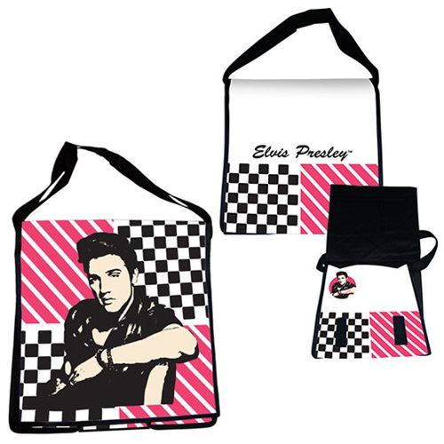 Elvis Presley Recycled Messenger Tote