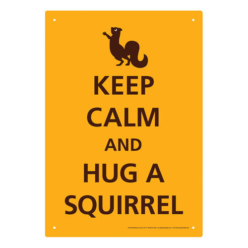 Keep Calm Squirrel Tin Sign