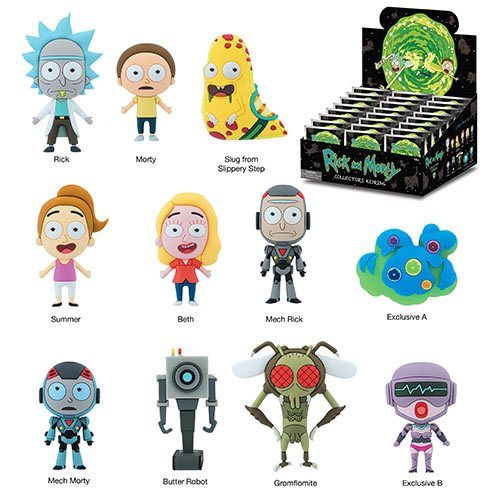 Rick and Morty 3D Figural Key Chain Random 6-Pack
