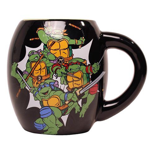 Teenage Mutant Ninja Turtles Characters Logo 18oz Ceramic Oval Coffee Mug 