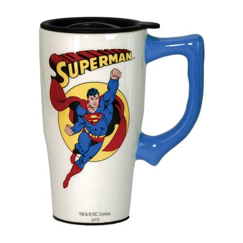 Superman White Travel Mug with Handle