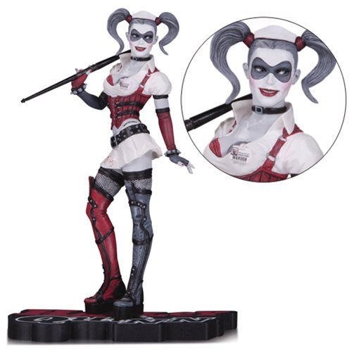 Batman: Arkham Asylum Harley Quinn Red Black and White Statue