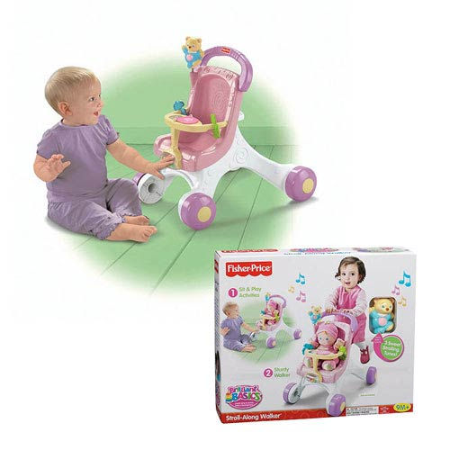 fisher price stroll along walker gift set